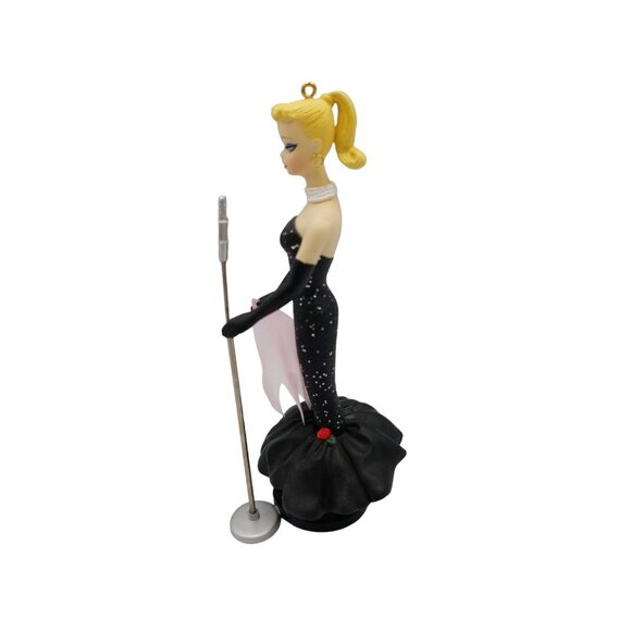 Barbie Solo in the Spotlight Ornament With Microphone Stand 1995 Hallmark - Picture 4 of 9